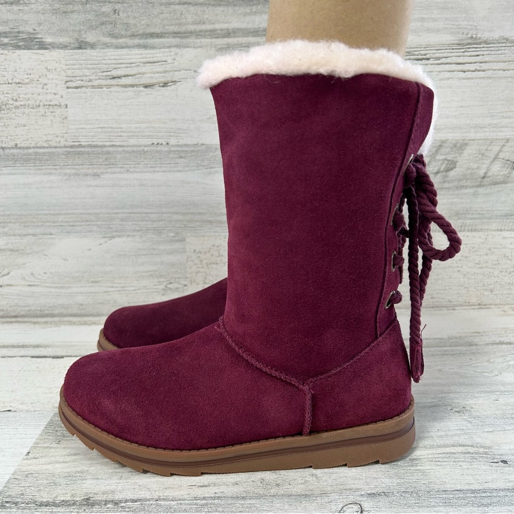 MUK LUKS Ziggy Rodeo Plum Suede Winter Boots 6